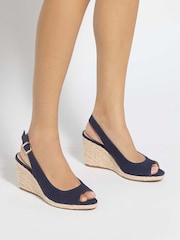 Dune London Blue Mediating Wedges - Image 1 of 6