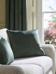 Dark Green 59 x 59cm Matte Velvet Cushion - Image 1 of 6