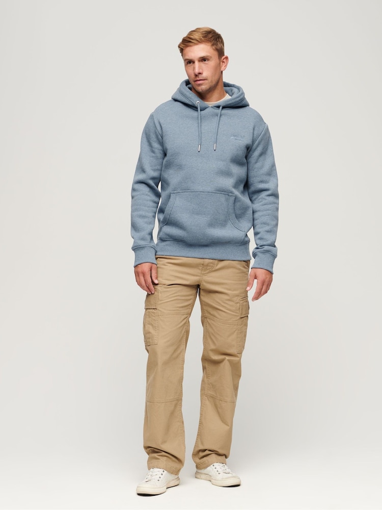 Superdry Blue Essential Logo Hoodie - Image 1 of 9