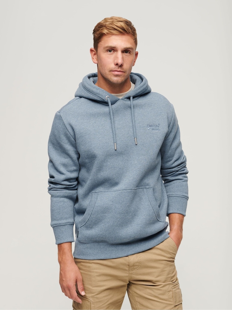 Superdry Blue Essential Logo Hoodie - Image 2 of 9