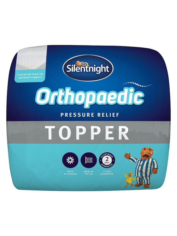 Silentnight White 3cm Orthopaedic Mattress Topper With Cover - Image 4 of 4