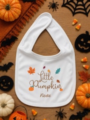 Personalised Little Pumpkin Baby Bib by Little Years - Image 1 of 4