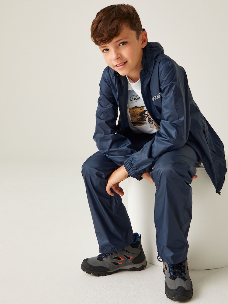 Regatta Navy Kids Waterproof Pack It Jacket III - Image 3 of 6