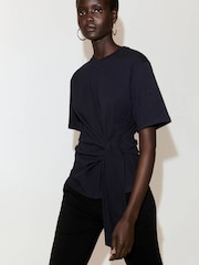 Mango Blue Knot Front T-Shirt - Image 3 of 7