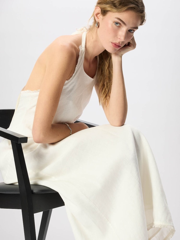 Whistles White Linen Halter Neck Dress - Image 1 of 5