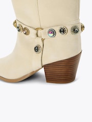 Kurt Geiger London Cream Octavia Cowboy Boots - Image 5 of 5