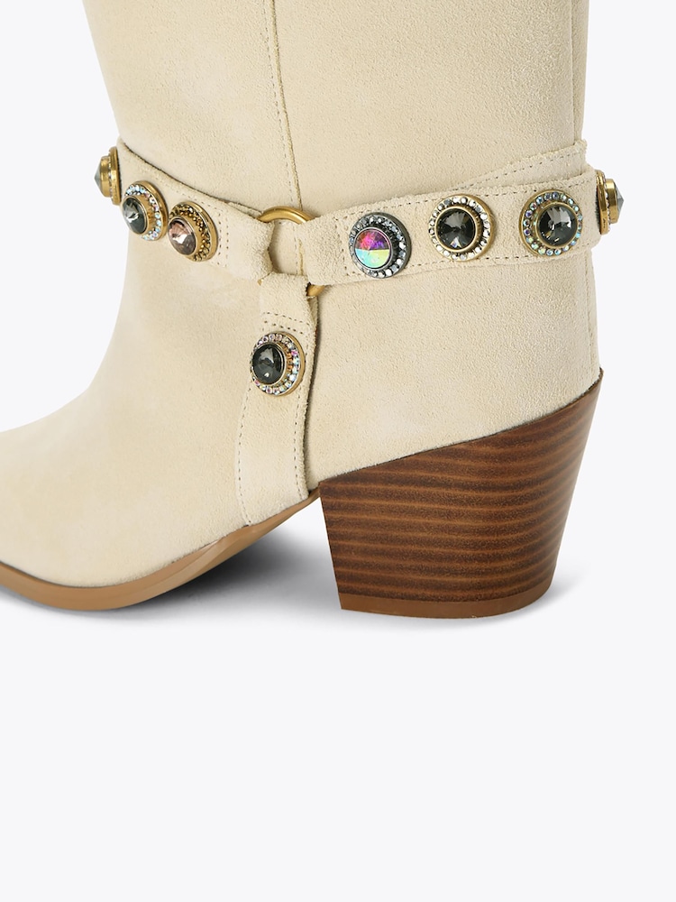 Kurt Geiger London Cream Octavia Cowboy Boots - Image 5 of 5
