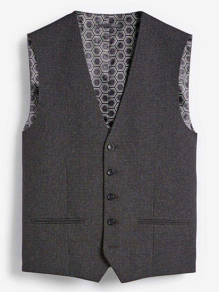 Grey Puppytooth Suit: Waistcoat - Image 6 of 6