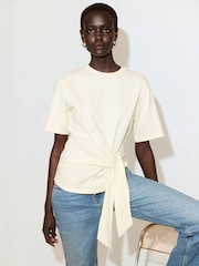 Mango Yellow Knot Front T-Shirt - Image 3 of 7