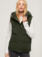Superdry Green Everest Hooded Puffer Gilet - Image 1 of 1