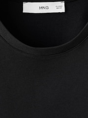 Mango Black Lace Hem Sleeveless T-Shirt - Image 6 of 6
