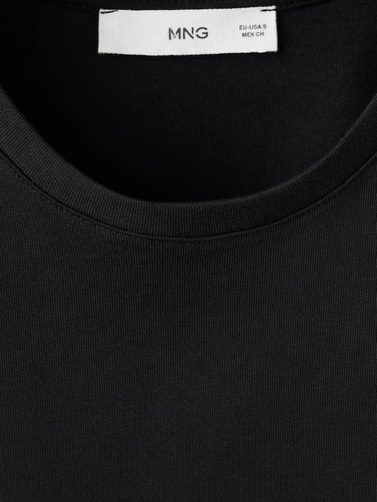 Mango Black Lace Hem Sleeveless T-Shirt - Image 6 of 6 Mango Black Lace Hem Sleeveless T-Shirt - Image 6 of 6