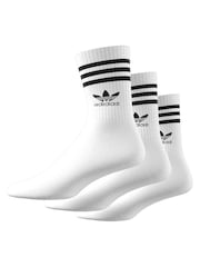 adidas Originals White Mid Cut Crew Socks 3 Pack - Image 2 of 8
