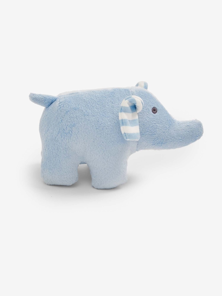 JoJo Maman Bébé Blue Elephant Soft Rattle Toy - Image 2 of 3
