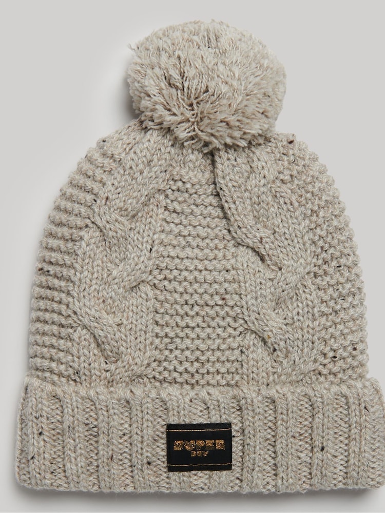 siva - Superdry progasto pletena kapa s cofom - Slika 1 iz 2 siva - Superdry progasto pletena kapa s cofom - Slika 1 iz 2