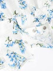 Blue/White Floral Baby Rompers 3 Pack - Image 5 of 6