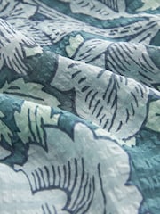 Morris & Co. Poppy Blue Floral Print Ruffle Shirred Long Sleeve Blouse - Image 6 of 6