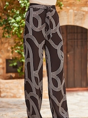 Sosandar Black Belted Wide Leg Trousers - Image 1 of 5