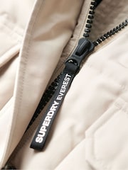 Superdry Grey Everest Hooded Puffer Bomber Jacket - Image 4 of 6