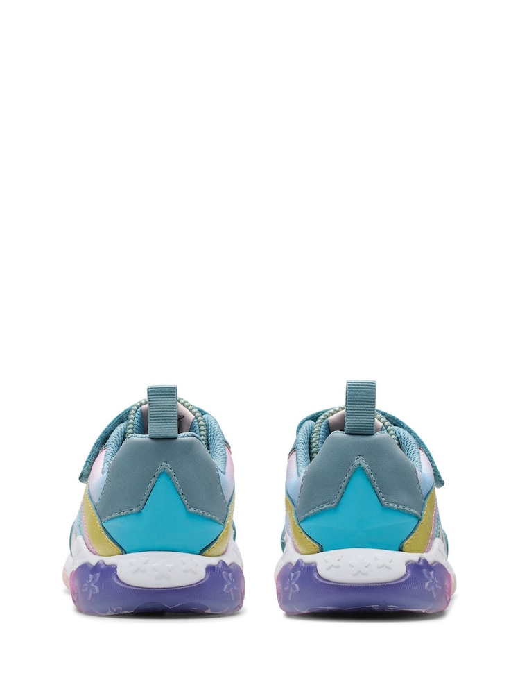 Clarks Blue Standard Fit (F) Combi Tidal Star Trainers - Image 5 of 8