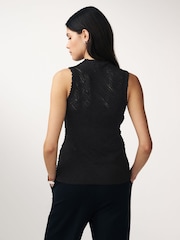 Schwarz - Ärmelloses, strukturiertes Tanktop - Bild 2 von 6