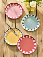 Multi Bright Picnic Dinnerware Set of 4 Side Plates - Image 2 of 5