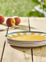 Multi Bright Picnic Dinnerware Set of 4 Side Plates - Image 3 of 5