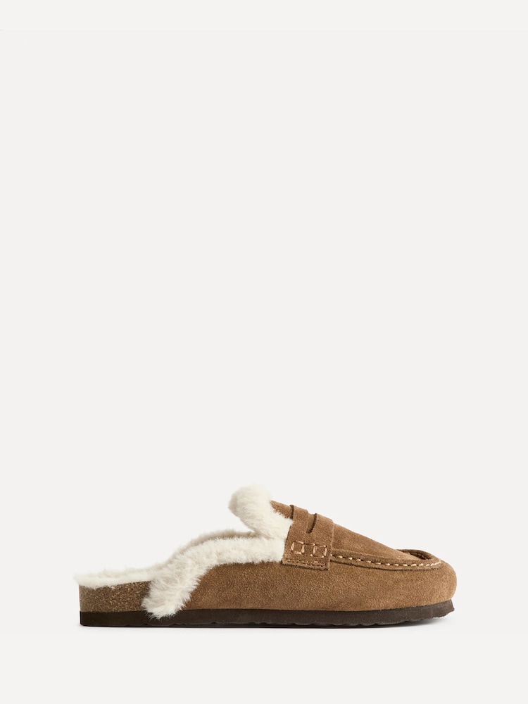 Şabalıdı qəhvəyi - Linzi Elma Fur Mule Slippers - 6şəkildən 2 şəkil