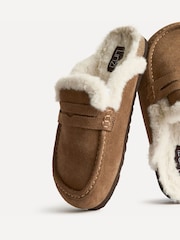 Şabalıdı qəhvəyi - Linzi Elma Fur Mule Slippers - 6şəkildən 5 şəkil
