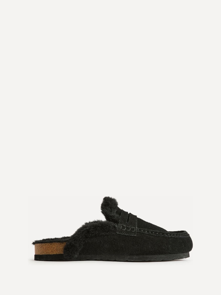 Qara - Linzi Elma Fur Mule Slippers - 5şəkildən 2 şəkil