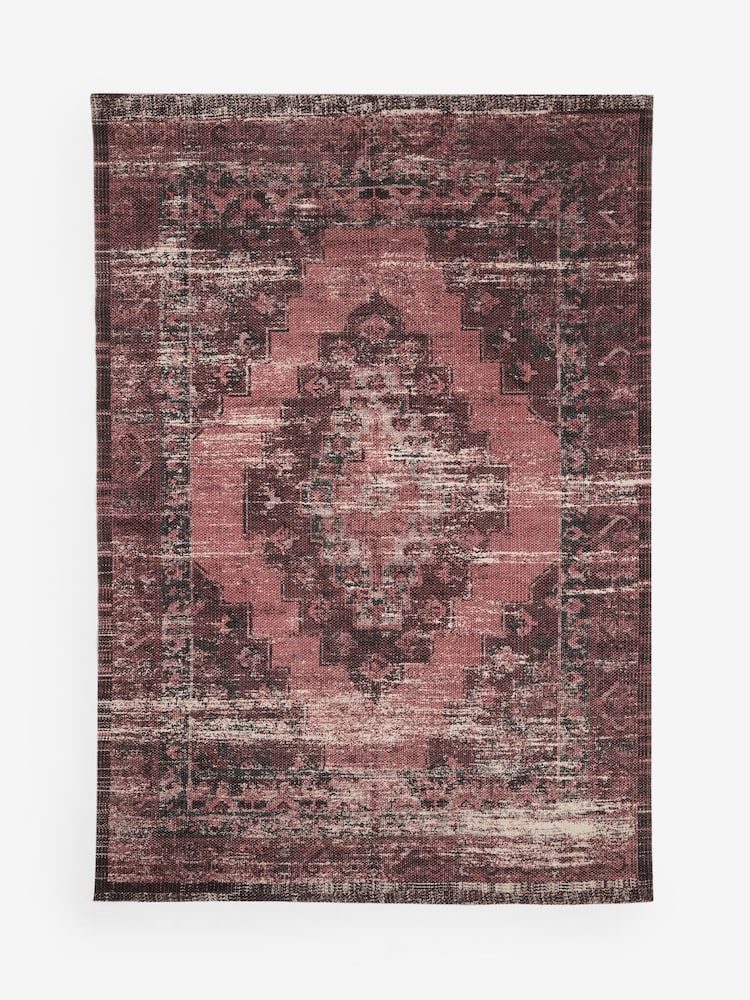 French Connection Red 100% Cotton Melora Rug - Image 4 of 4