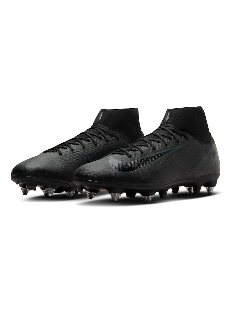 Nike Black/Green Adults Zoom Mercurial Superfly 10 Academy Soft Ground Football Boots - Image 4 of 11
