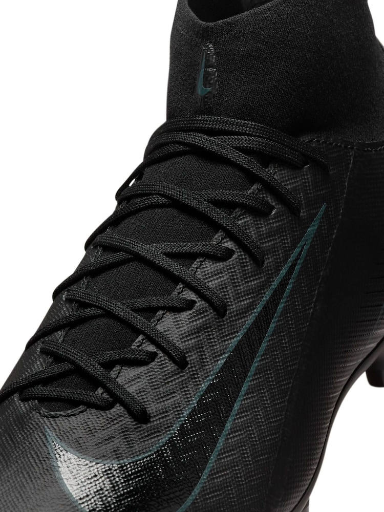 Nike Black/Green Adults Zoom Mercurial Superfly 10 Academy Soft Ground Football Boots - Image 8 of 11