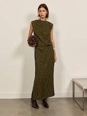BHOEM Khaki Green Midi Dress - Image 1 of 5