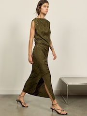 BHOEM Khaki Green Midi Dress - Image 3 of 5