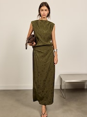 BHOEM Khaki Green Midi Dress - Image 5 of 5