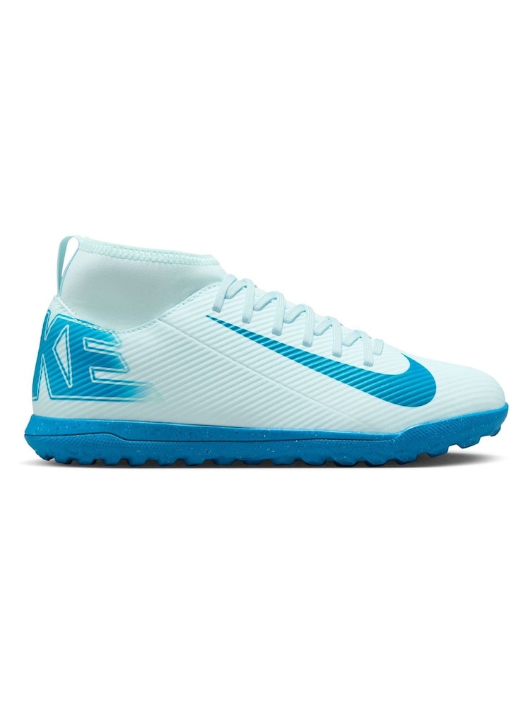 Nike Glacier Blue Kids Mercurial Zoom Superfly 10 Club Turf Football Boots - Image 1 of 11