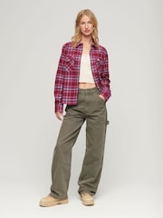 Rot - Superdry Lumberjack Kariertes Flanellhemd aus 100 % Baumwolle - Bild 2 von 7