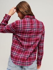 Rot - Superdry Lumberjack Kariertes Flanellhemd aus 100 % Baumwolle - Bild 3 von 7