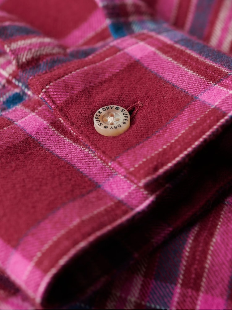 Superdry Red Lumberjack Check Flannel Shirt - Image 6 of 7