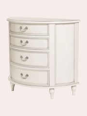 Laura Ashley Dove Grey Clifton Half Moon 4 Drawer Chest - Image 3 of 4