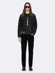 AllSaints Black Fitted Trucker Jacket - Image 3 of 8