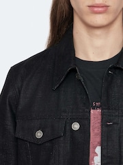 AllSaints Black Fitted Trucker Jacket - Image 4 of 8
