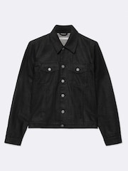 AllSaints Black Fitted Trucker Jacket - Image 8 of 8
