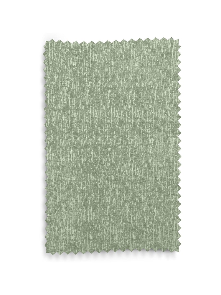 Green Sage Heavyweight Chenille Eyelet Lined Curtains - Image 7 of 7