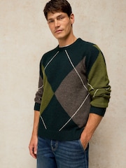 White Stuff Hyde Argyle Jumper - 6의 이미지 1