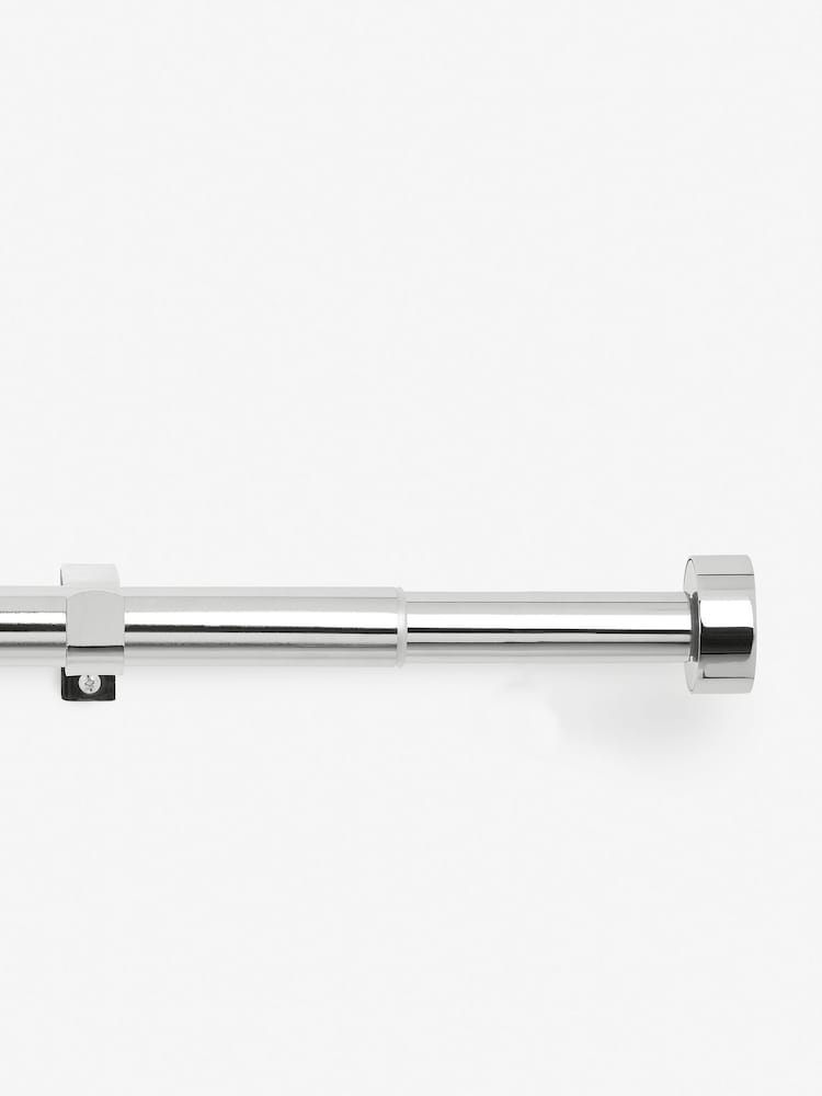 Chrome Stud Finial Extendable 28mm Curtain Pole Kit - Image 1 of 5