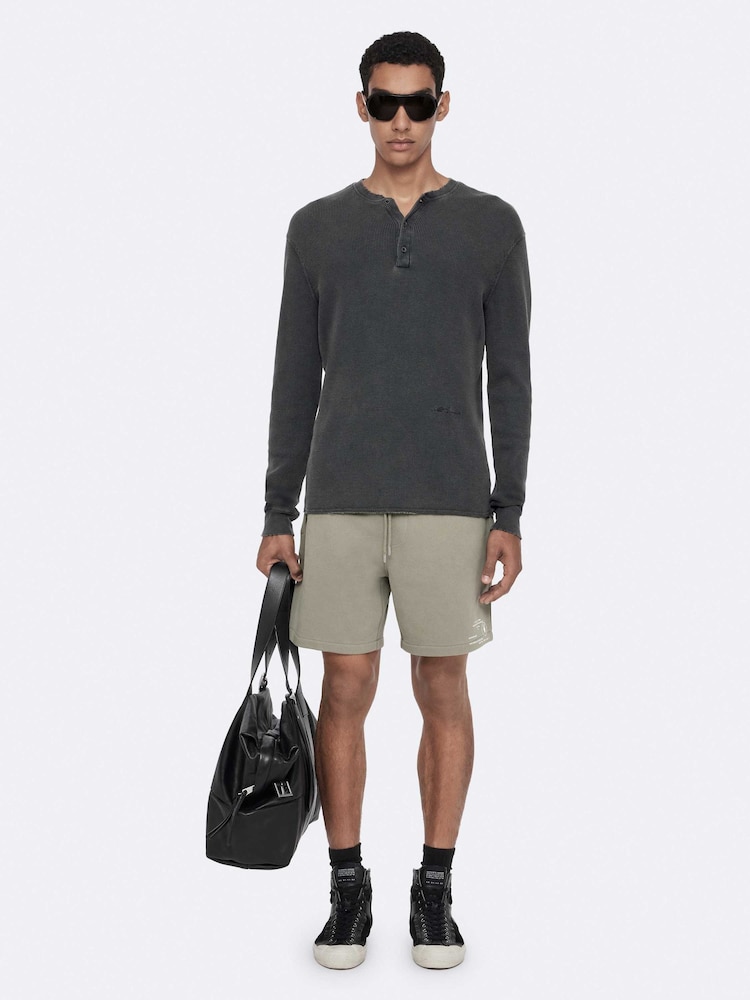 AllSaints Green Raphy Sweatshirt Shorts - Image 1 of 8