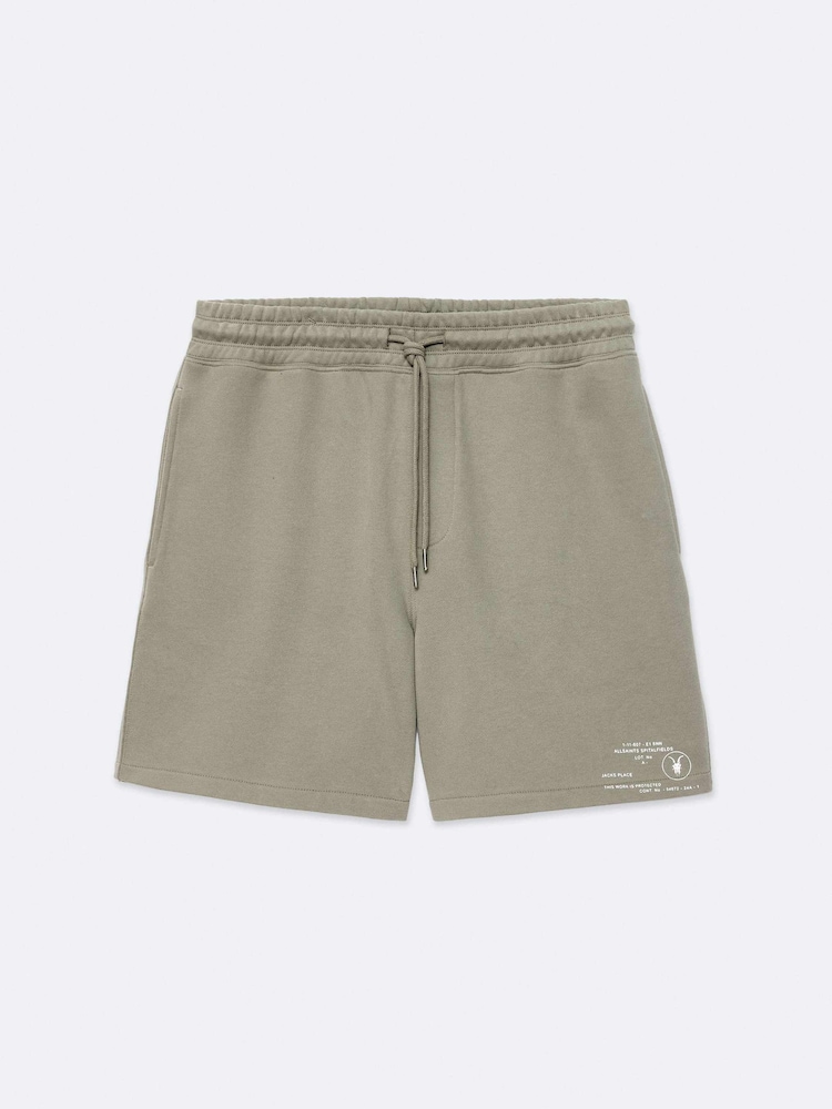 AllSaints Green Raphy Sweatshirt Shorts - Image 8 of 8