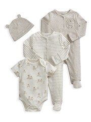 Mamas & Papas 100% Bombaž 4 Pieces Medvedji objem Teddy Začetni rjavi komplet - Slika 2 iz 5